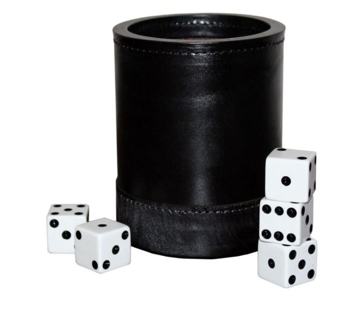 Dice Cup: All Leather, with Five 5/8 in. White Dice main image